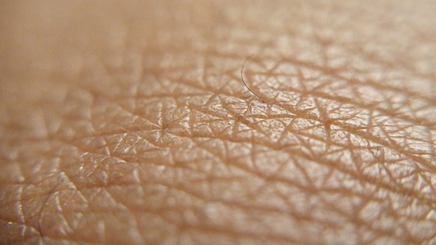 a close up of light colored skin